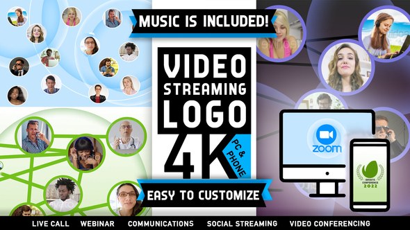 Videohive Video Call Connected Conference Logo Video Displays template preview