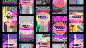 Videohive Glitch Colorful Collages Video Displays template preview