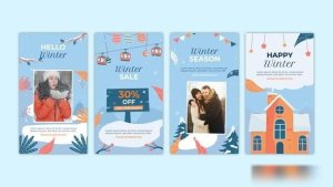 Videohive Winter Season Instagram Stories 54383015 Openers template preview