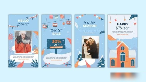 Videohive Winter Season Instagram Stories 54383015 Openers template preview