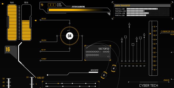 HUD Infographic Elements Video Displays template preview