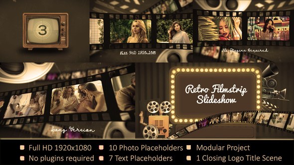 Videohive Retro Flimstrip Slideshow Video Displays template preview