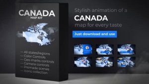 Videohive Canada Map - Canadian Map Kit Video Displays template preview