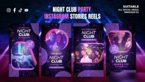 Videohive Night Club Party Instagram Stories Openers template preview