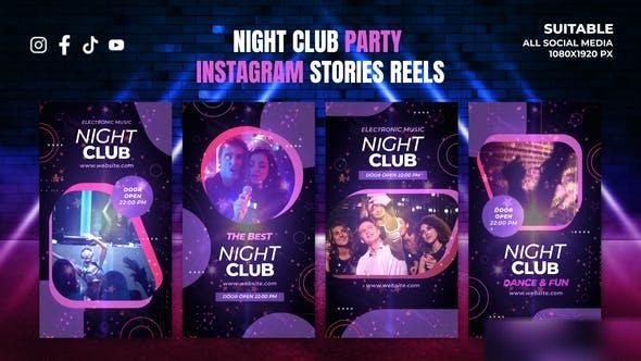 Videohive Night Club Party Instagram Stories Openers template preview