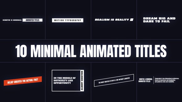 Videohive Minimal Animated Titles 47327096 Titles template preview