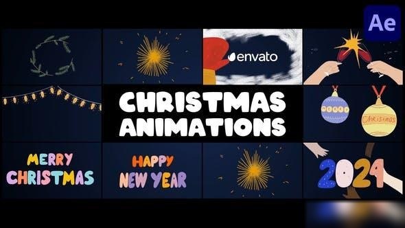 Videohive Christmas Decorations And Greetings Animations | After Effects Openers template preview