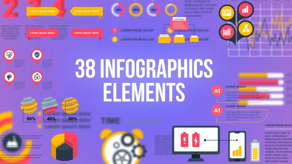Infographics Elements Video Displays template preview