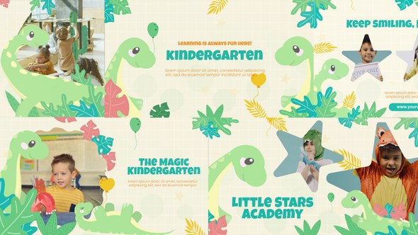 Videohive Kindergarten Dinosaurs Elements template preview