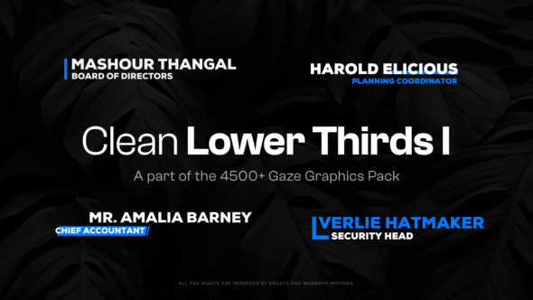 Videohive 25 Clean Lower Thirds I Broadcast-packages template preview