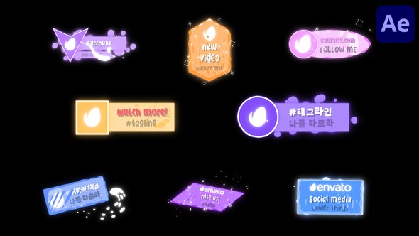 Videohive Social Media Liquid Lower Thirds for After Effects 53136878 Elements template preview