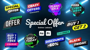 Videohive Special Offer Sale labels Titles template preview
