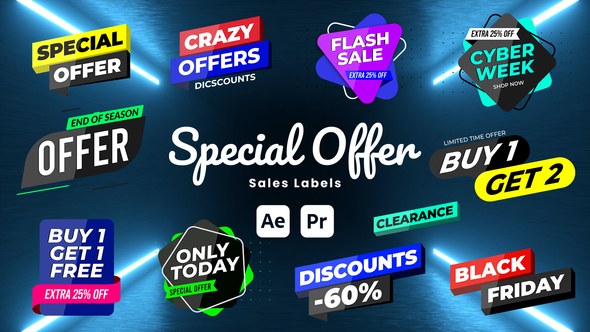 Videohive Special Offer Sale labels Titles template preview