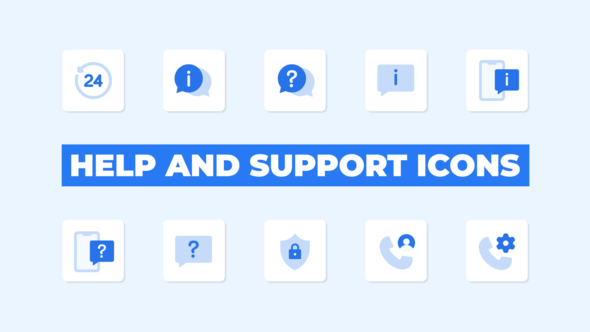 Videohive Help and Support Icon Elements template preview
