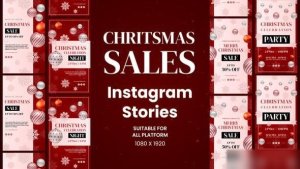 Videohive Realistic Christmas Sales Instagram Stories Openers template preview