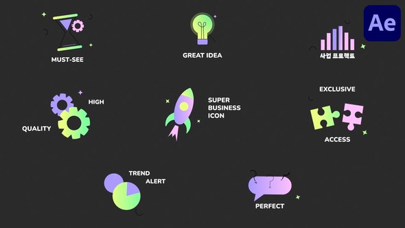 Videohive Business Icons And Titles for After Effects Titles template preview