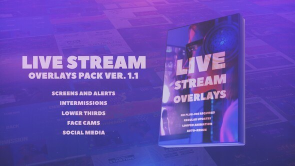 Videohive Stream Overlays Pack Elements template preview