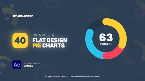 Videohive Flat Design Pie Charts Infographics template preview