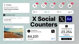 Videohive X Social Counters & UI Elements Elements template preview