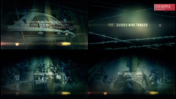 Videohive Barbed Wire Trailer Video Displays template preview