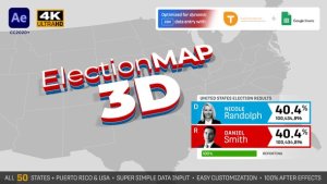 United States Election Map 3D Video Displays template preview