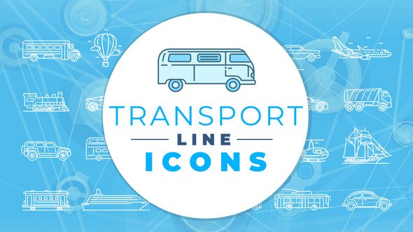 Videohive Transport Icons Elements template preview