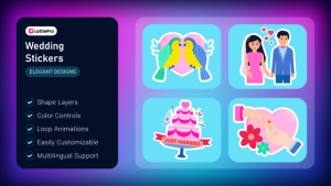 Videohive Wedding Stickers Elements template preview
