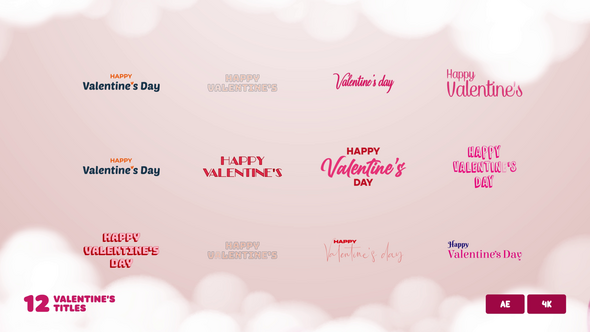 Videohive Happy Valentine's Day Typography Elements template preview