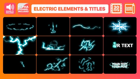 Flash FX Electric Elements And Titles | After Effects Video Displays template preview