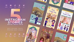 Videohive Teachers Day Vertical Video Displays template preview