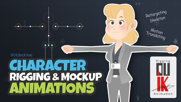 Character Rigging Mock Up Animations Video Displays template preview