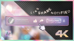 Youtube Subscribe Rainbow Glass Button Video Displays template preview