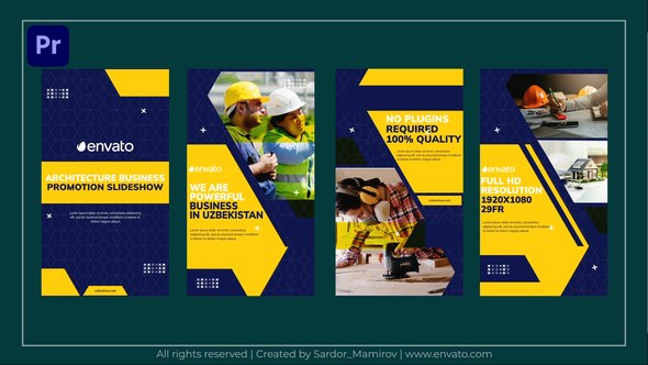 Architecture Business Promotion Instagram Srories MOGRT Premiere Pro template preview