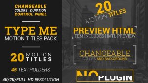 Type Me | Motion Titles Pack Video Displays template preview