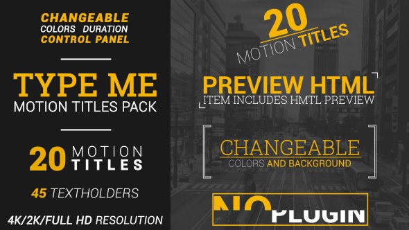 Type Me | Motion Titles Pack Video Displays template preview