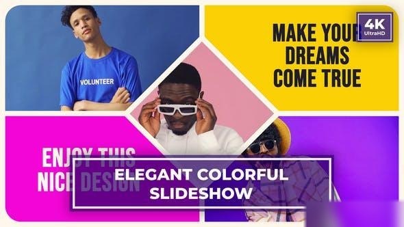 Videohive Elegant Colorful Slideshow 4K After Effects Template | Split Screen Openers template preview