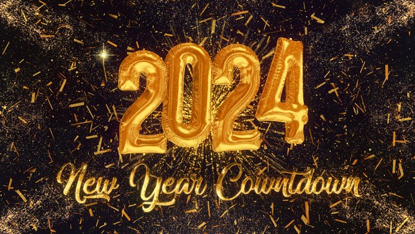 Videohive Countdown Golden New Year 2024 Openers template preview