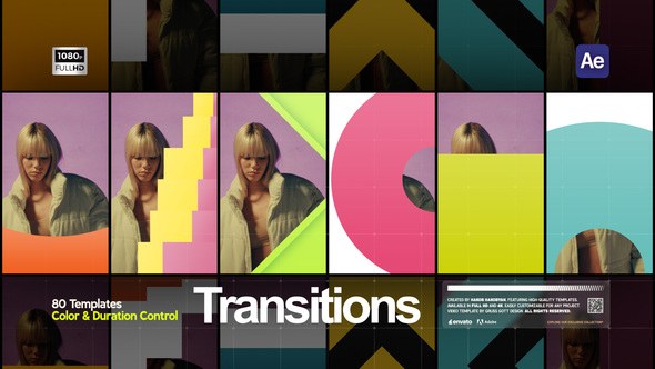 Videohive Vertical Simple Transitions Elements template preview