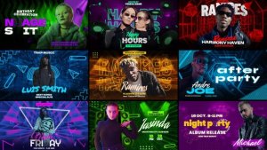 Videohive Night Clup Freeze Frame Elements template preview