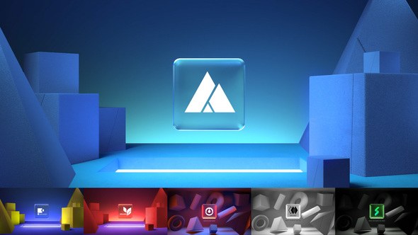 Videohive Gradient Glass Logo Reveal. 10 Ready Color Presets. Logo Stings template preview