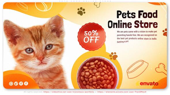 Videohive Pets Food Online Store Product Promo template preview