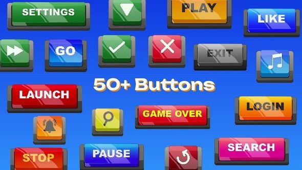 Videohive Pixel Buttons Titles template preview