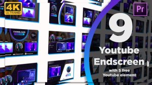 Youtube End Screens 9+5 Video Displays template preview