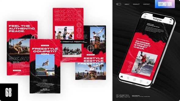 Videohive Skating Urban Stories Video Displays template preview