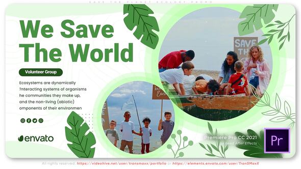 Save The Planet Ecology Promo Premiere Pro template preview
