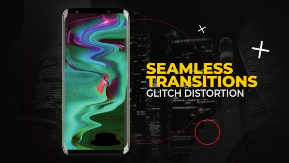 Videohive Vertical Glitch Distortion Transitions | After Effects Elements template preview
