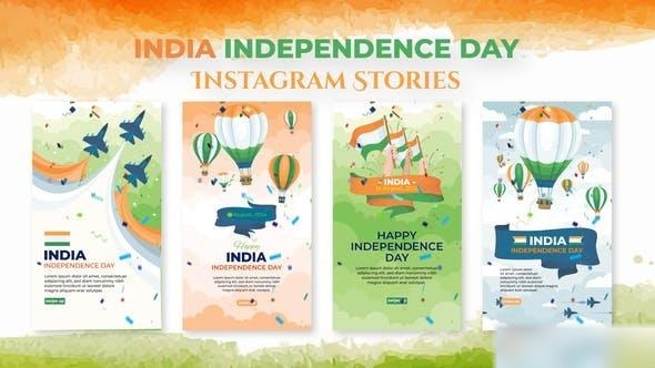 Videohive India Independence Day Instagram Stories Openers template preview