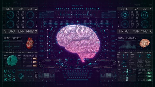 Videohive HUD PRO Medical Brain Elements template preview