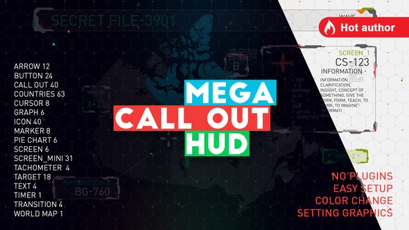 Mega call out HUD Video Displays template preview
