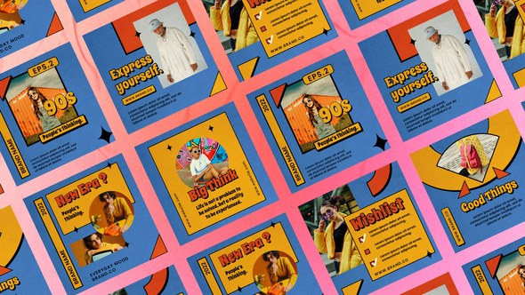 Videohive Vintage 90s Fashion Posts Product Promo template preview
